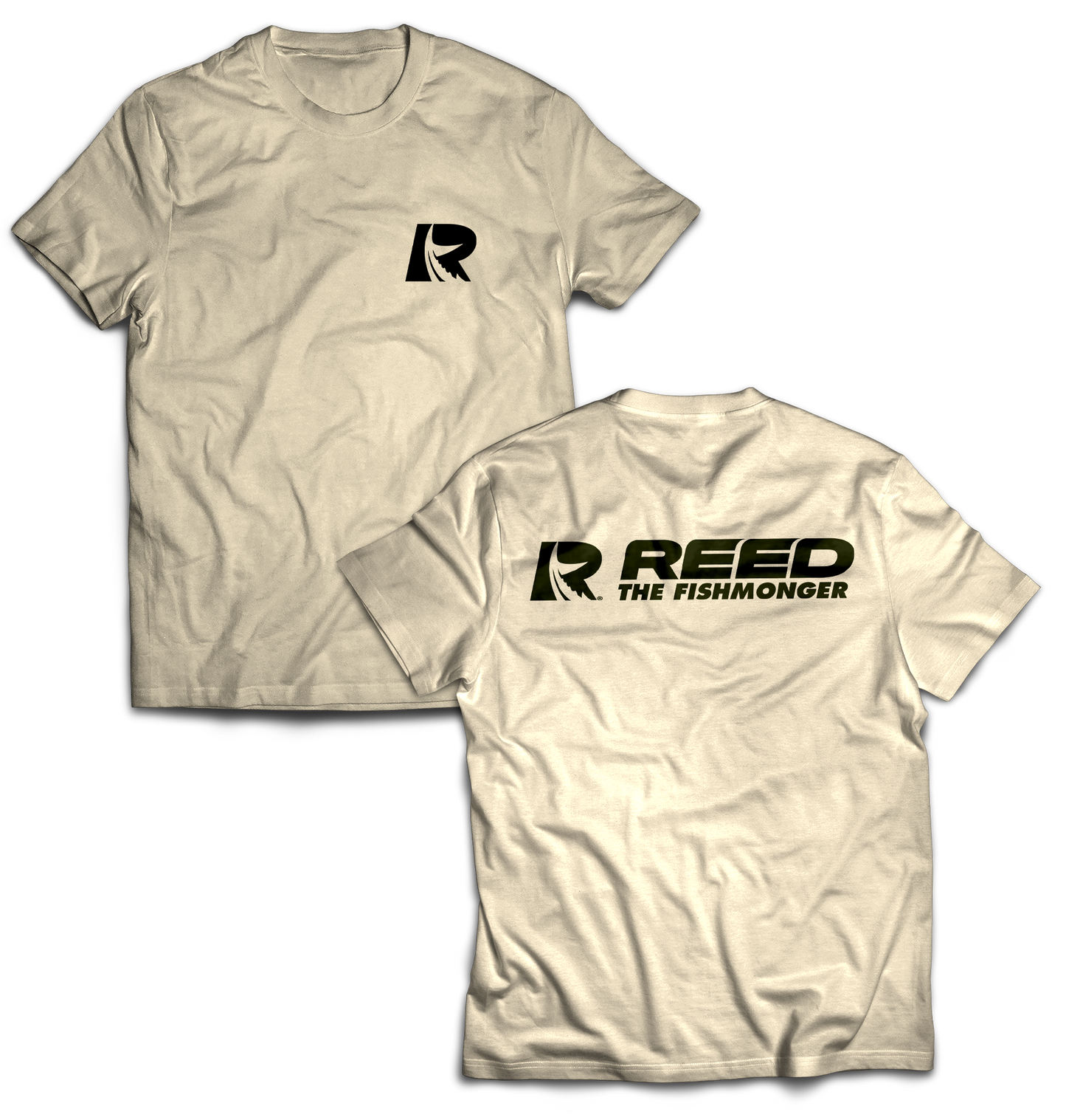 Reed the Fishmonger Logo Organic Fair Trade Unisex Natural Color Short Sleeve T-Shirt