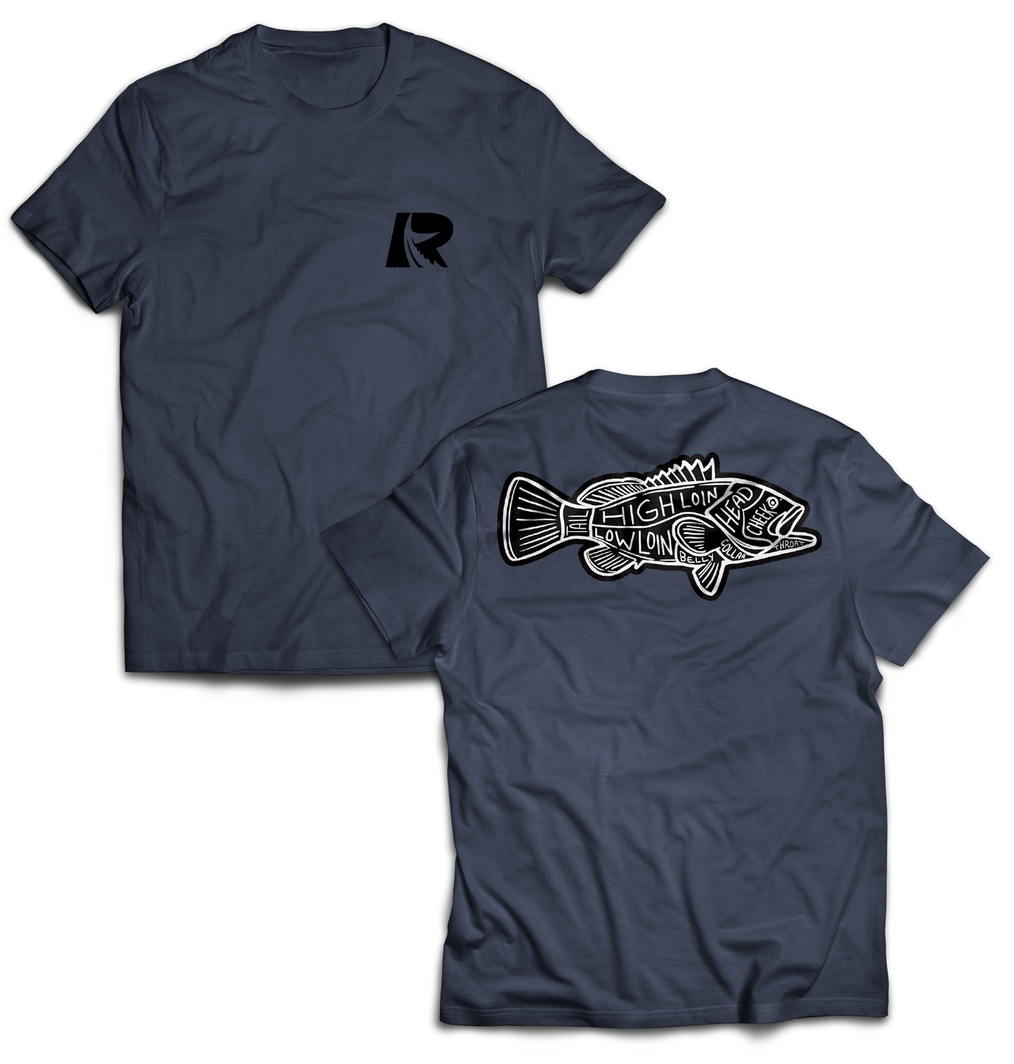 Reed the Fishmonger Grouper Cuts Organic Fair Trade Unisex Slate Color Short Sleeve T-Shirt