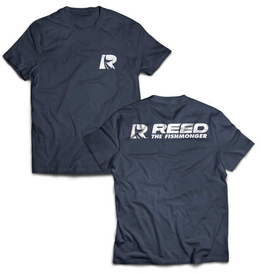 Reed the Fishmonger Logo Organic Fair Trade Unisex Slate Color Short Sleeve T-Shirt