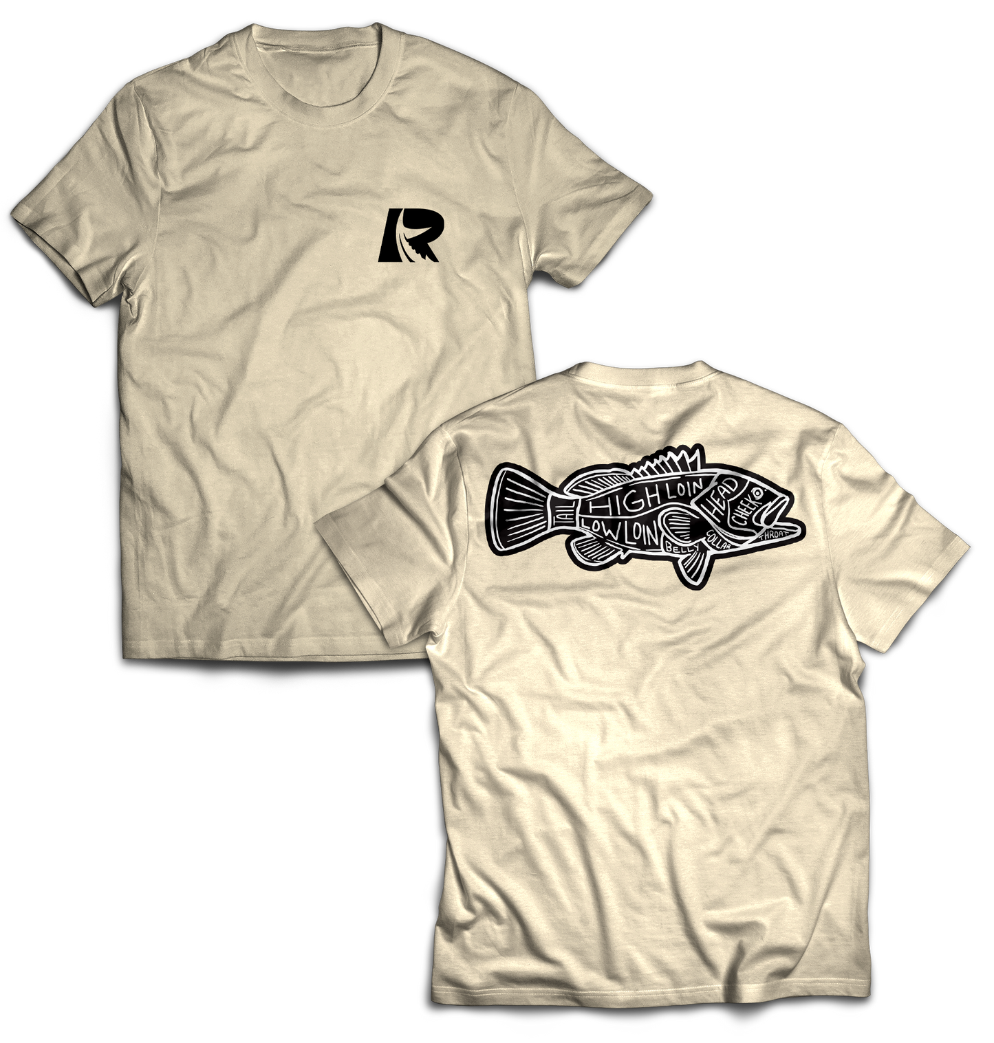 Reed the Fishmonger Grouper Cuts Organic Fair Trade Unisex Natural Color Short Sleeve T-Shirt